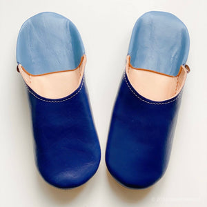 Moroccan Babouche Slippers Twilight/Sky
