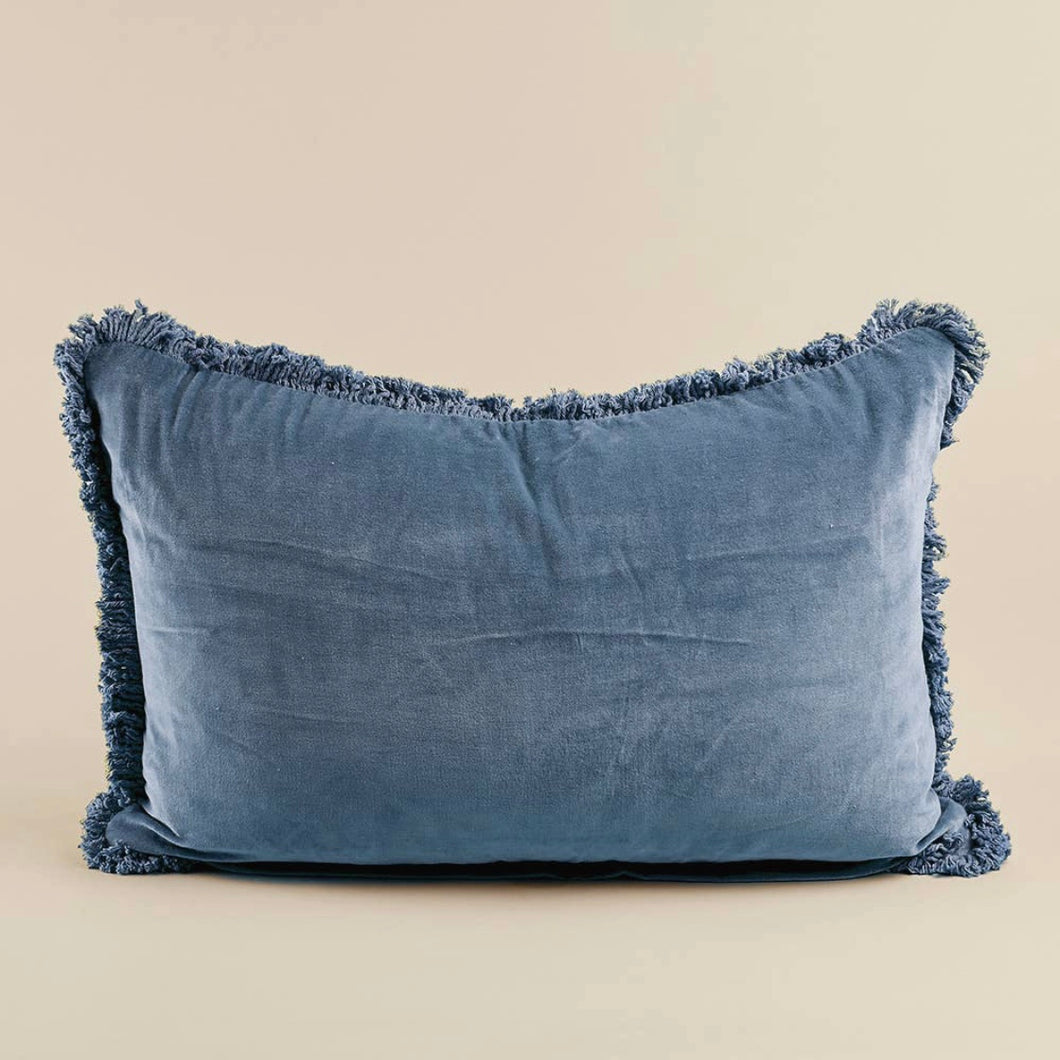 Blue Velvet Lumbar Pillow