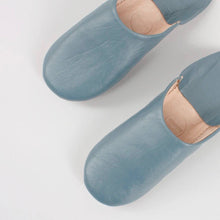 Load image into Gallery viewer, Moroccan Babouche Slipper Blue Gray