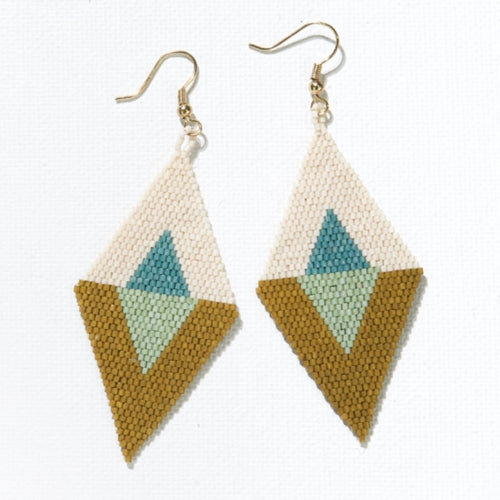 Mint + Gold Diamond Earring