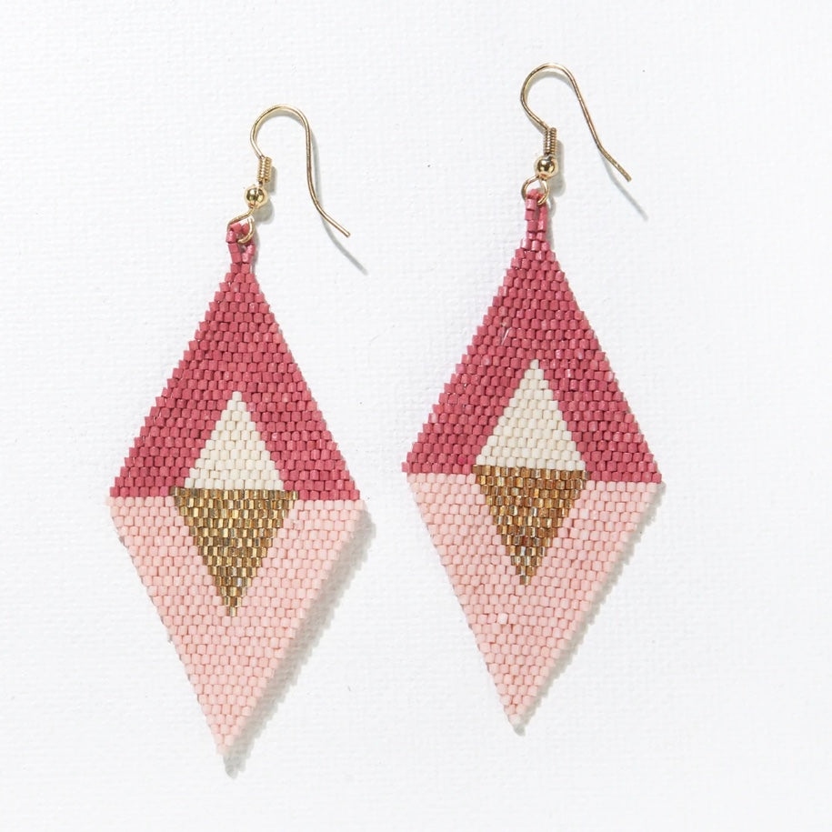 Pink + Gold Diamond Earring