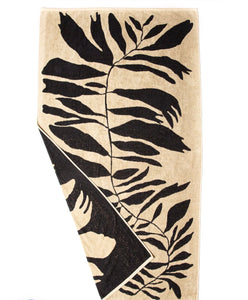 Palm Branch Natural + Black Towel