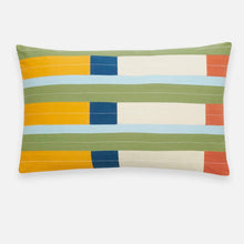 Load image into Gallery viewer, Spring Stripe Blues Pillow 16”x24”