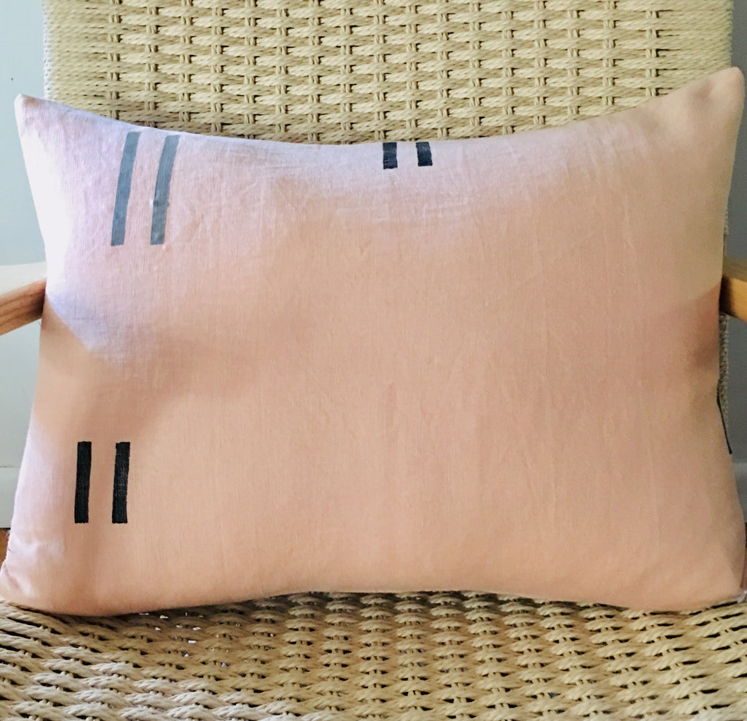 Blush Linen Pillow 16”x 24”