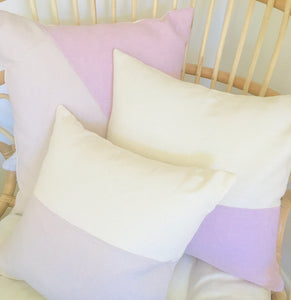 Linen Lavender + Ivory Pillow 18”