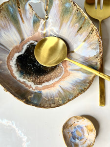 Icelandic Pink Waterfall Dish with Gold