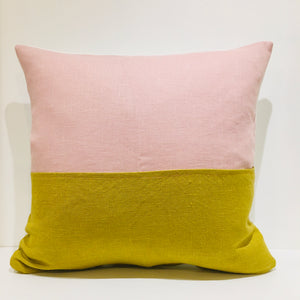 Linen Blush + Chartreuse Pillow 18”