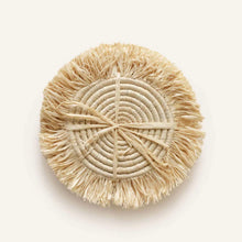 Load image into Gallery viewer, Natural or Black Raffia Coaster Set /4