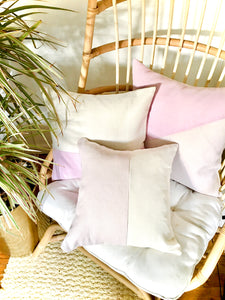 Linen Lavender + Ivory Pillow 18”