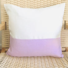 Load image into Gallery viewer, Linen Lavender + Ivory Pillow 18”