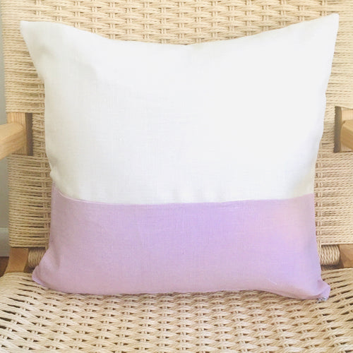 Linen Lavender + Ivory Pillow 18”