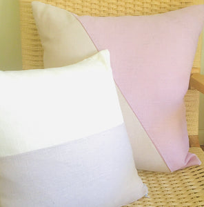 Linen Lavender + Ivory Pillow 18”