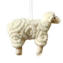 Load image into Gallery viewer, Wooly Sheep Ornament Ivory