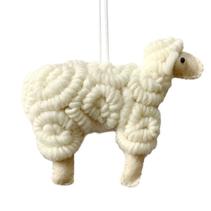 Wooly Sheep Ornament Ivory