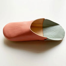 Load image into Gallery viewer, Moroccan Babouche Slippers Peach &amp; Gray
