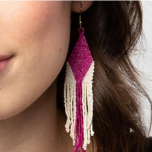 Load image into Gallery viewer, Magenta + Ivory Earring